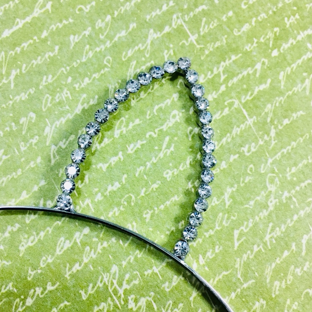 Faux Diamond Rhinestone Cat Ear Headband